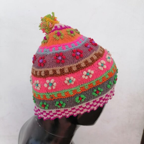 Unisex Chullo Knitted Wool Dyed Natural Plants Warm Winter - Picture 4 of 9